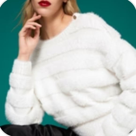 Milly Fuzzy Stripe Knit Sweater - Picture 1 of 13